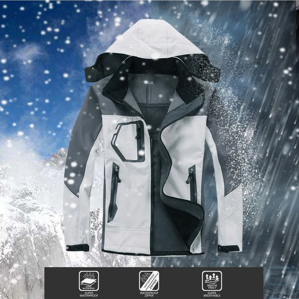

Outdoor Waterproof Jacket Men Hiking Clothing Softshell Jacket 3 Layer PU Coating Fabric Hiking Jacket Light Rainproof Suit