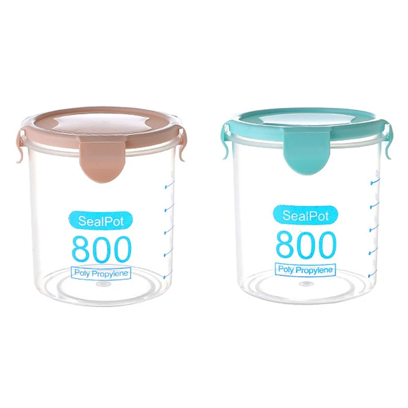 2 шт. кухонный пищевой контейнер уплотнитель горшок чай кофе конфеты бак для хранения пластиковые злаковые закуски коробка для печенья банки для специй 80