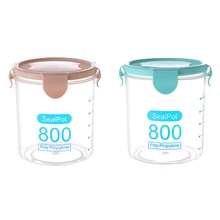 2 шт. кухонный пищевой контейнер уплотнитель горшок чай кофе конфеты бак для хранения пластиковые злаковые закуски коробка для печенья банки для специй 80