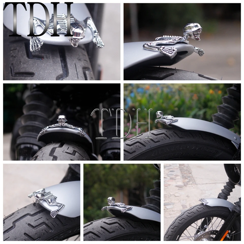 Statua Aquila Per Parafango Moto - Cromata E Dorata Con Occhi Rossi - Fissaggio Con Vite 6mm - 4
