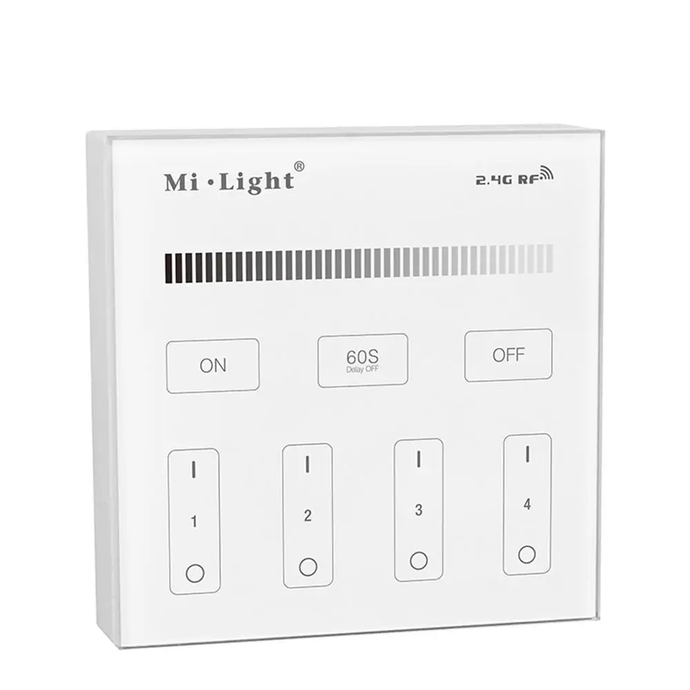 Milight T1 4-Zone Яркость затемнения смарт-панель дистанционного светодиодный регулятор линейного светильника AC180V-240V для одного белого светодиодный лампы