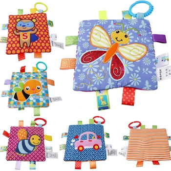 

Newborn Baby Appease Baby Hand Towel Rattle Toys Striped Towel Grasping Soft Comforting Doll Infant Hanging Toys