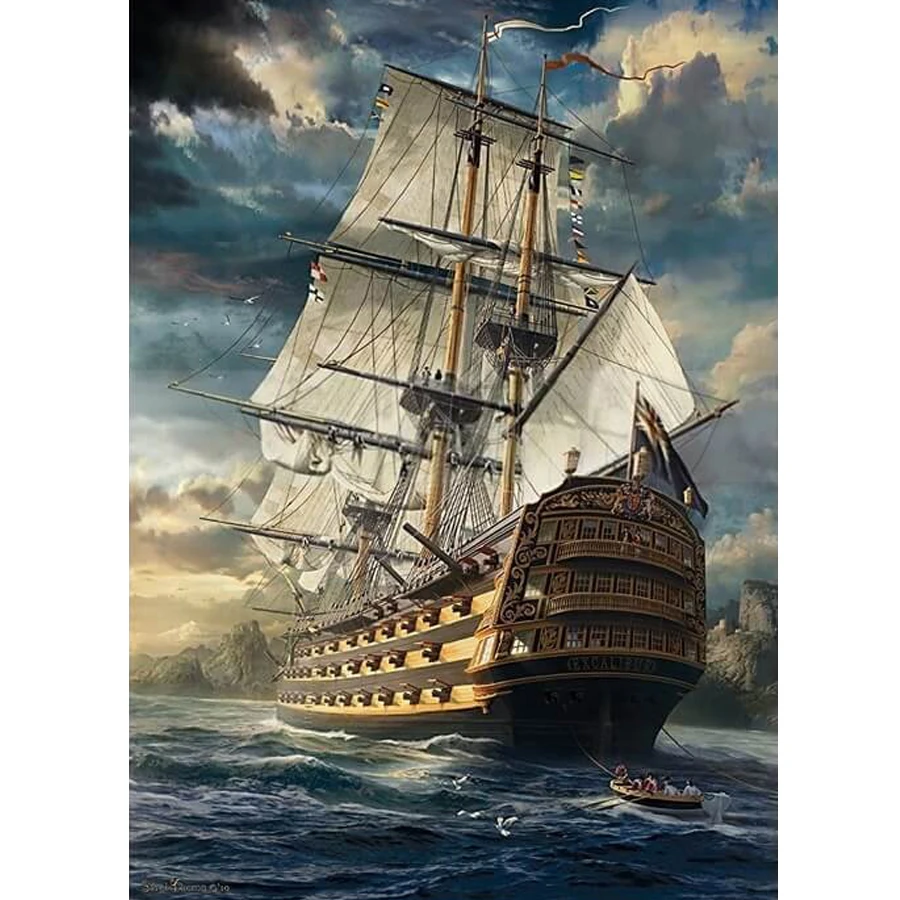 

5D DIY Diamond painting Cross stitch Sailing sailboat Full Square Diamond embroidery Round Diamond mosaic needlework AA1426