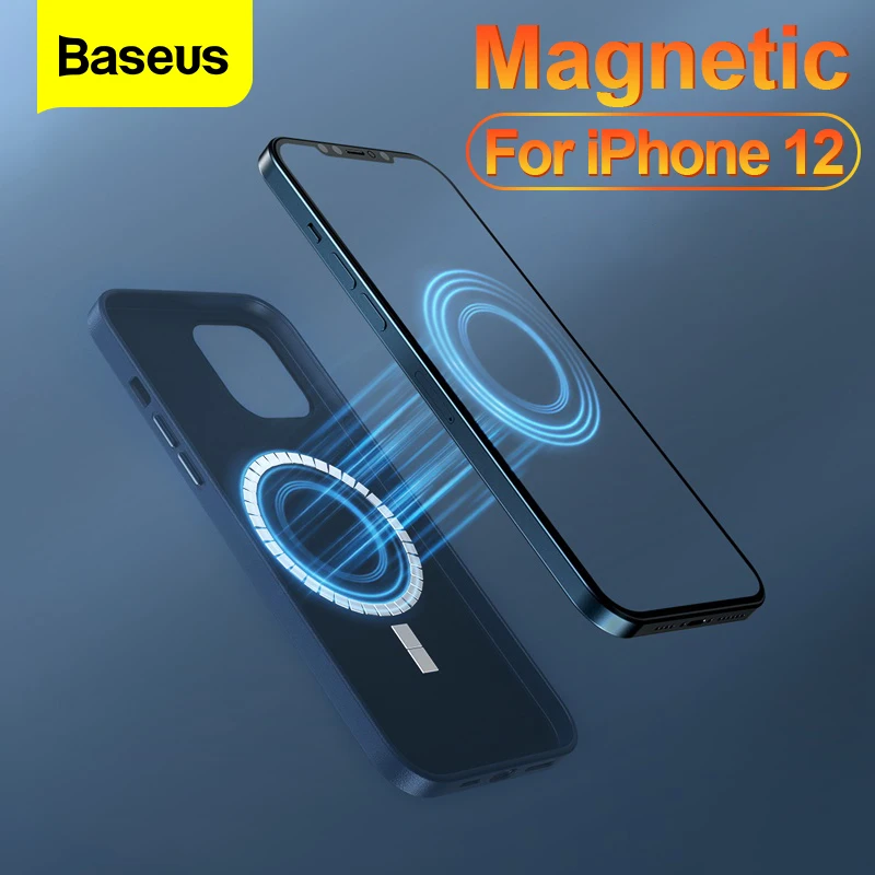 Baseus Magnetic Phone Case For iPhone 12 Pro Max Leather Case For iPhone 12 Mini Shockroof Cellphone Coque Shell Back Case Cover