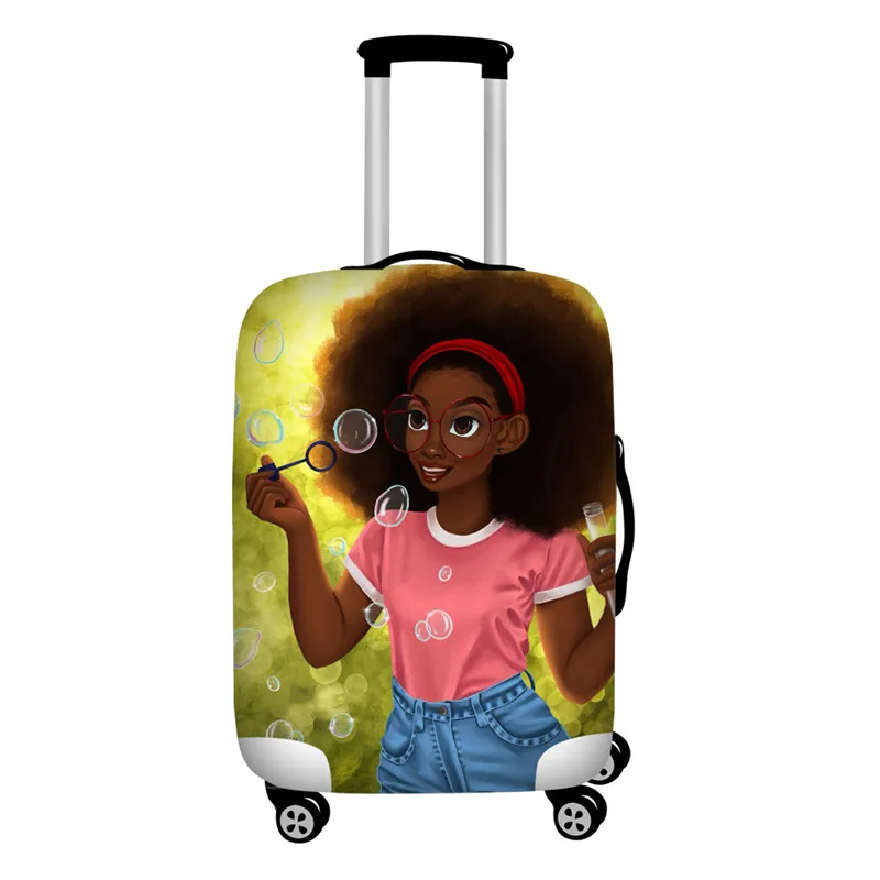 Nopersonality/черный багажный чехол для девочек в африканском стиле, Женские аксессуары для путешествий, эластичный чехол на колесиках, чемодан, чехол для 18-32 дюймов - Цвет: Z5258