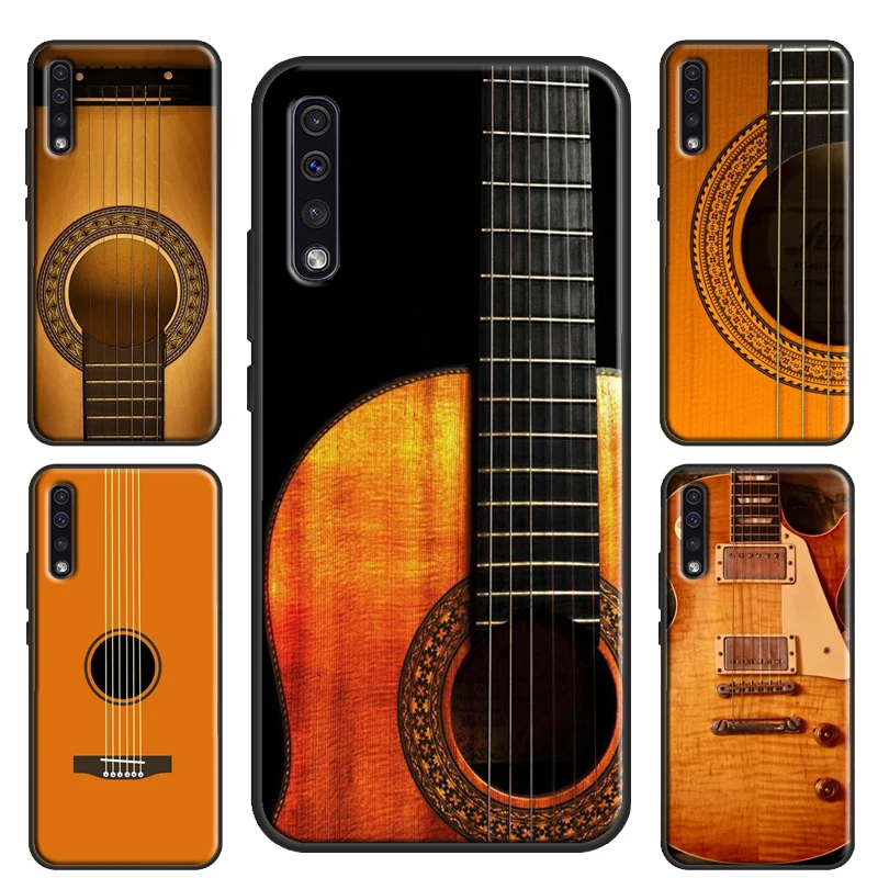 Классический деревянный чехол для гитары Samsung S21 Ultra S20 FE S10 S22 Plus A51 A71 A72 A52 A32 A12 A50 A21S