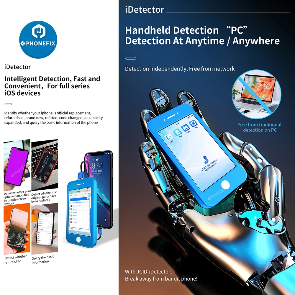 US $255.00 JCID iDetector Intelligent Phone Detector Fault Tester for iPhone Hardware Diagnostics Test Detector for Full Series IOS Devices