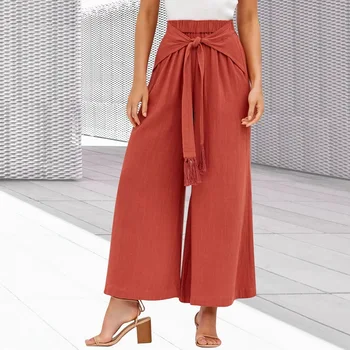 

JODIMITTY Summer Elastic Wide Leg Pants For Women Casual High Waist 2019 New Fashion Loose Long Pant Pleated Pant Trousers Femme