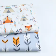  2pcs Unicorn, Bear Animals Cotton Twill Textile Fabric Bundle For Baby Child Patchwork Quilting Fat Quarters DIY Sewing Fabric 