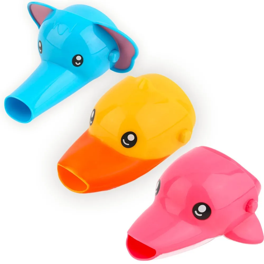 Extensión de grifo de agua con forma de delfín para niños, grifo con extensor de dibujos de animales, pato, elefante, Lavable a mano
