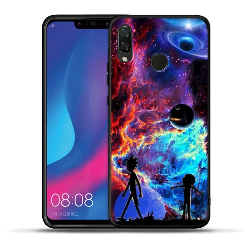 Черный силиконовый чехол Rick and Morty для Honor 20 Pro 10 9 9i 8 Lite 8X8 S 8C 7A 7X V20 View 20 матовый чехол Coque Etui