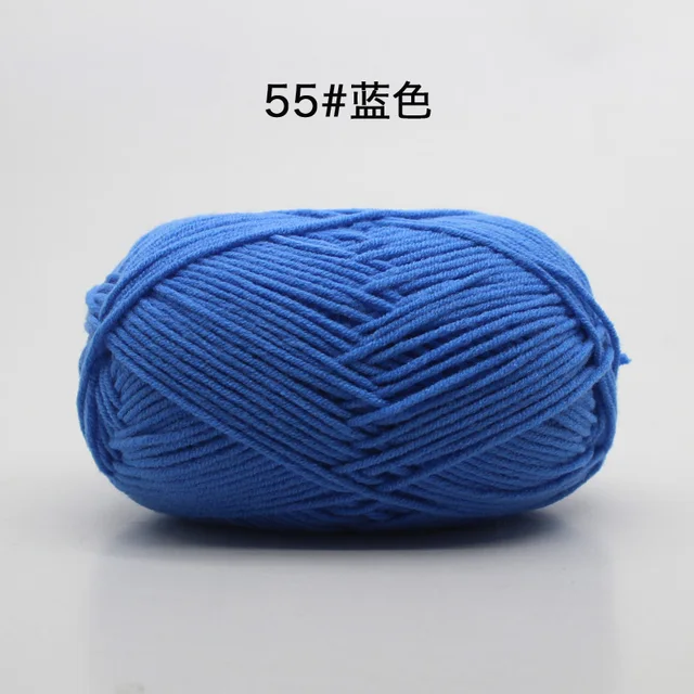 Hot Sale Multi Color Cotton Silk Knitting Yarn Soft Warm Baby Yarn for Hand Knitting thread Supplies 50g/lot No.55 Blue