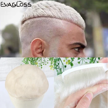 

EVAGLOSS Men's Wig Full Swiss Lace Size 8*10 inches Male Wigs Hair Pieces Unit Hair Replacement System Mens Toupee