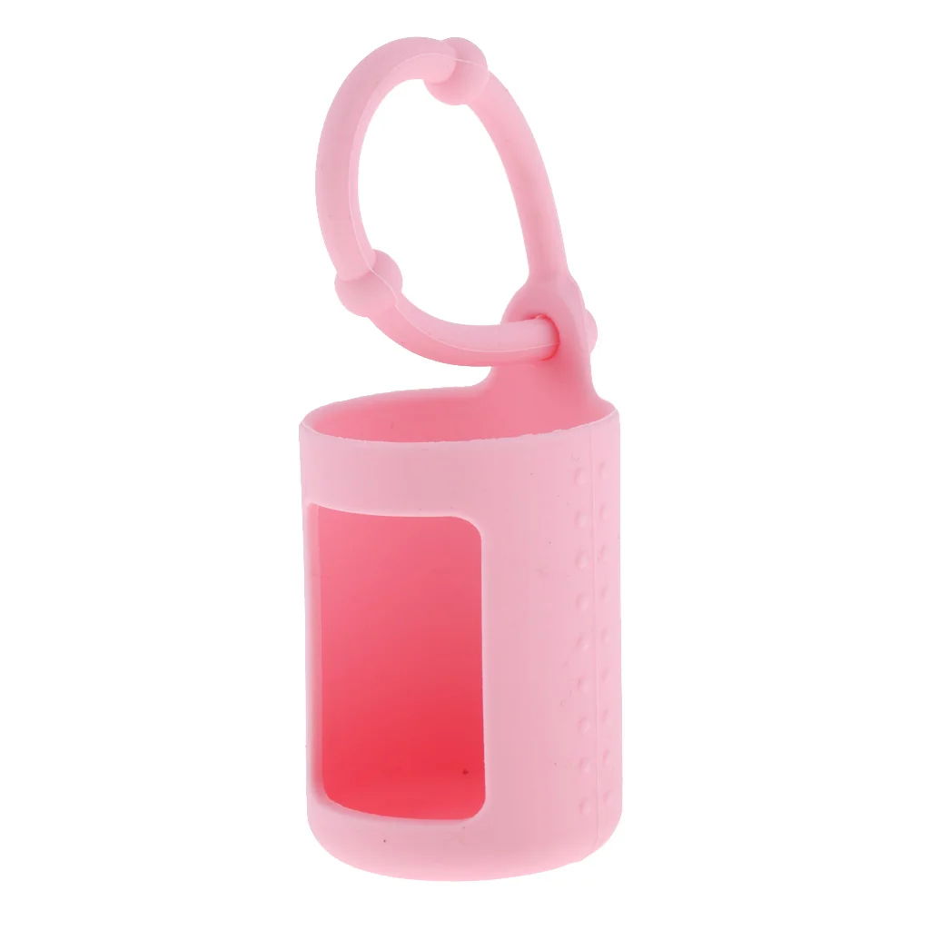 6pcs Silicone 15ml Roller Bottle Holder Sleeve Essential Oil Carry Keychain Keyring Pouch for Backpack Bag Home Travel Outdoor