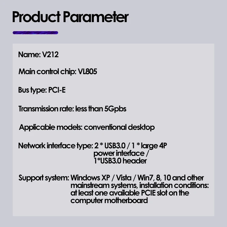 Cartão, PCI-E para USB3.0, Adaptador de Componente do Computador