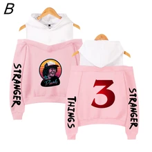 Необычные вещи 3 сексуальные Demogorgon толстовки женские сексуальные Vrouwen Косплей вентиляторы Gedrukt флис без бретелек плечо Толстовка