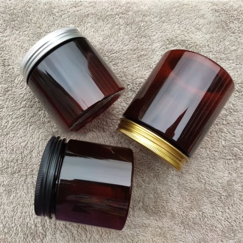 200ml 250ml 알루미늄 캡 화장품 틴 포트 립 밤 항아리 오일 왁스 플라스틱 용기 빈 항아리 홈 스토리지 식품 샘플 병