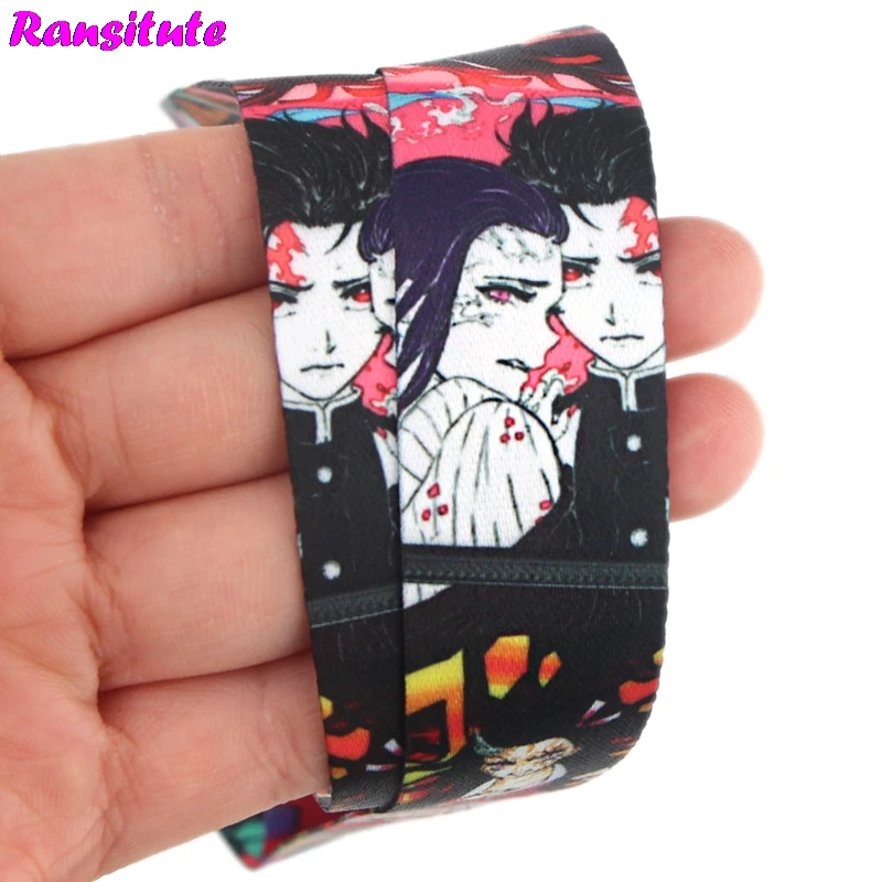 Ransitute Demon Slayer: Kimetsu no Yaiba lanyard Ключ ID карта телефон ремешок USB держатель Бейджа DIY шейный ремешок украшение для ремешка R725