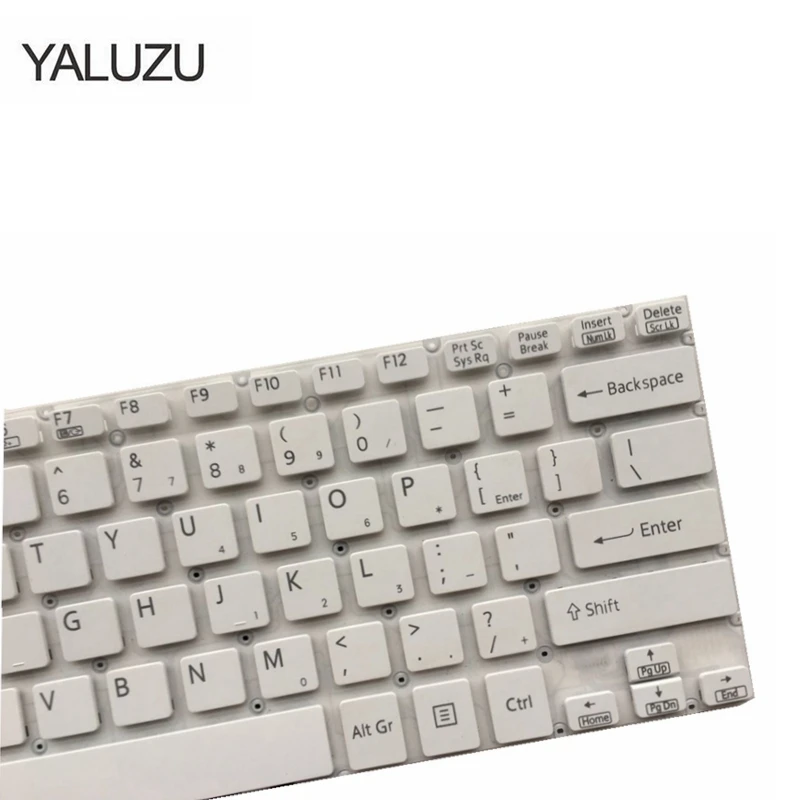 YALUZU американский английский ноутбук клавиатура для sony Vaio SVF14 SVF14E SVF142 SVF143 SVF144 белый без Рамочная клавиатура