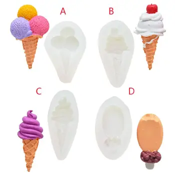 

Free shipping Ice cream Cones Soap Mold Silicone Resin Mold Cake Decor Mould Art Craft Tools