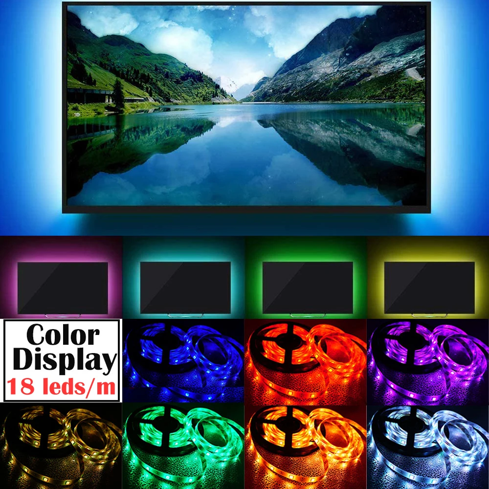 RGB LED Lights Strip 5050 Bluetooth Control USB 5V White Flexible Lamp Tape Diode Festival Fita Bedroom Tira Luces TV Desk Luz