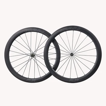 

Carbon Road Bike Wheelset 50mm Clincher Tubeless Ready Rim 25mm Wide Novatec AS511SB/FS522SB Hub Sapim CX Ray Spokes Only 1470g