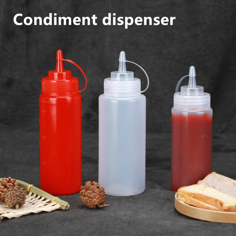 Empty Plastic Refillable Bottle Condiment Dispenser With Twist On Cap