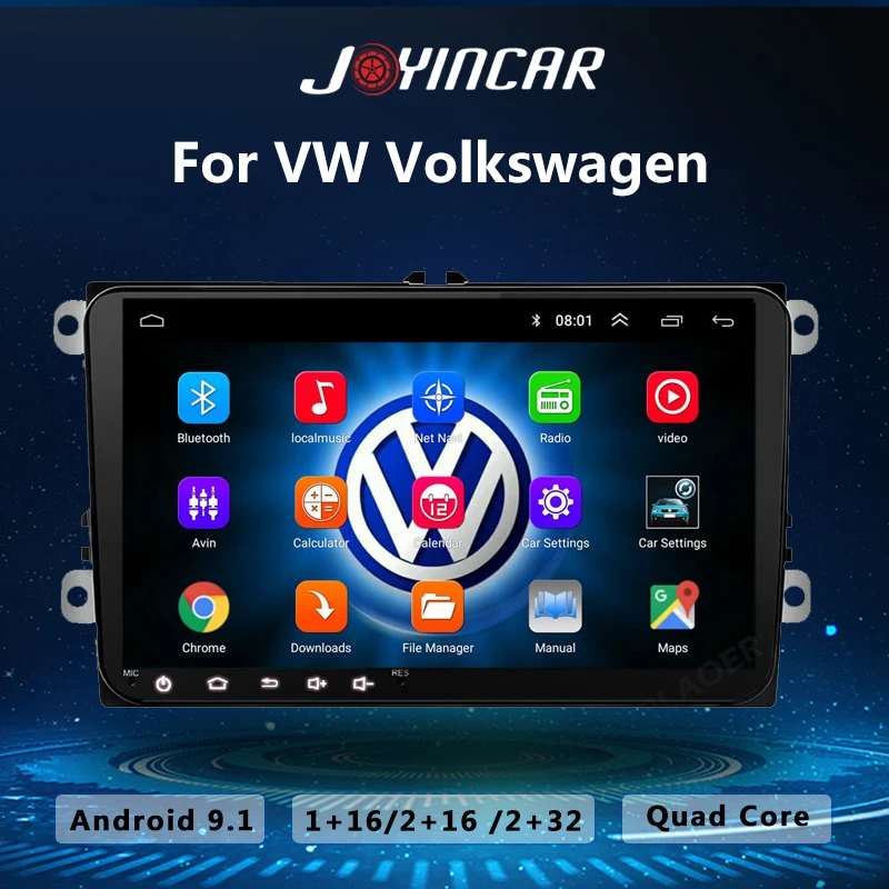 Автомагнитола 2 Din 9 &quot Android 1 GPS мультимедийный плеер для Volkswagen Skoda Octavia golf 5 6 touran passat