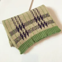 Осенне-зимний вязаный детский шарф, модные мужские шаровары в клектку в Корейском стиле, кольцевой шарф для мальчиков и девочек 35