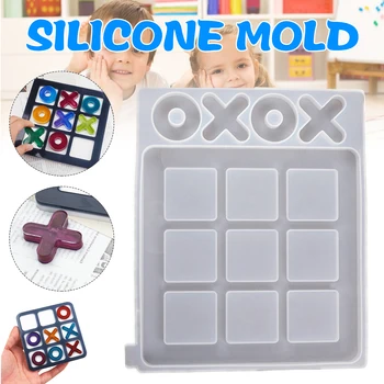 

DIY Mold X O Shape Board Game Silicone Resin Mold Kit Modern Farmhouse Porch Decor Coffee Game Table Decor YU-Home