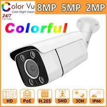 Hikvision compatível cor cheia câmera noturna ip colorvu bala colorido hd cam 8mp 5mp 2mp segurança de rede cctv poe onvif h.265