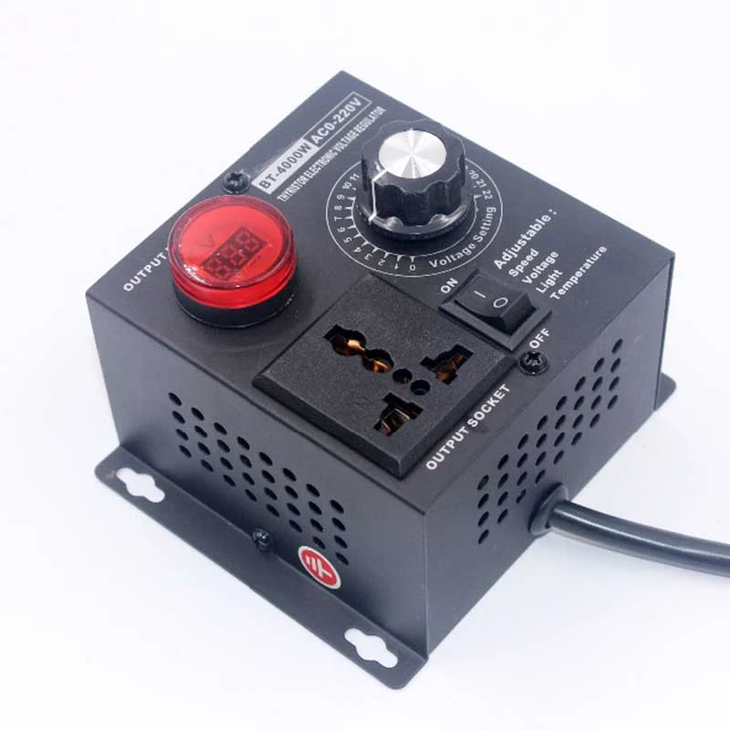 Топ Ac220V 4000 Вт Scr Электронный регулятор напряжения температуры двигателя регулятор скорости вентилятора диммер Электрический Инструмент регулируемый, ЕС вилка