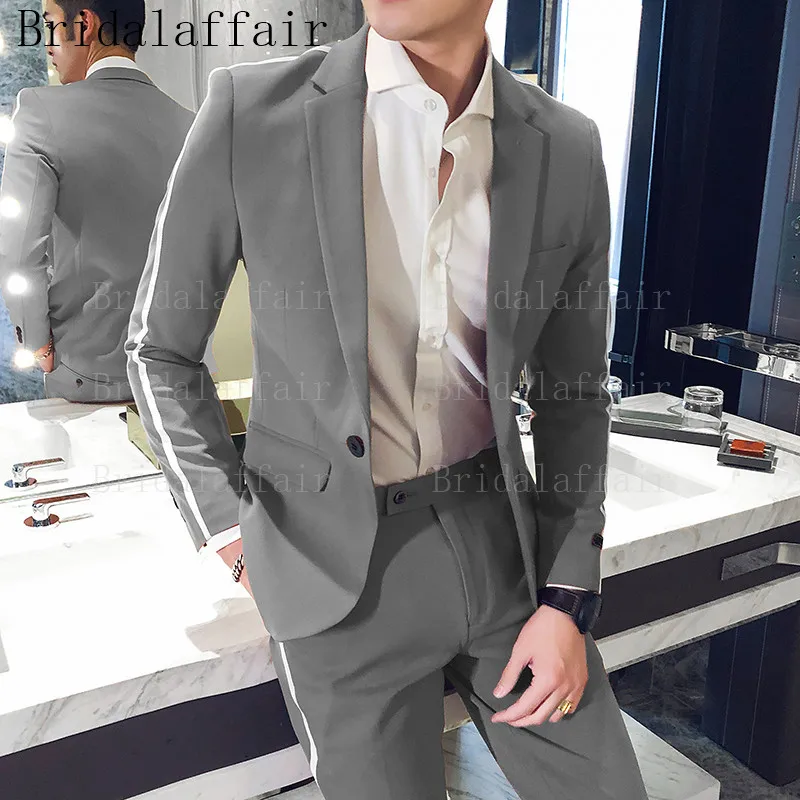 Bridalaffair мужской костюм для бизнеса (пиджак + брюки) 2020 мужские официальные