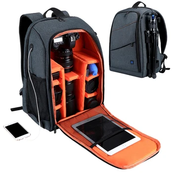 

Food Dual Shoulder Bag Photography Waterproof Scratchproof Large Capacity Laptop Travel Mobilephone SLR DSLR Camera Backpack