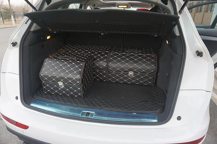 Big size PU Leather Trunk Organizer Box Storage Bag Auto Interior Tidying Car Trunk Organizer Box 55*30*28cm