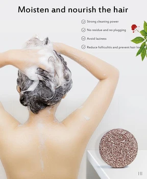 

YILS Soap Hair Darkening Shampoo Bar 100% Natural Organic Conditioner and Repair black hair shampoo Polygonum multiflorum Soap