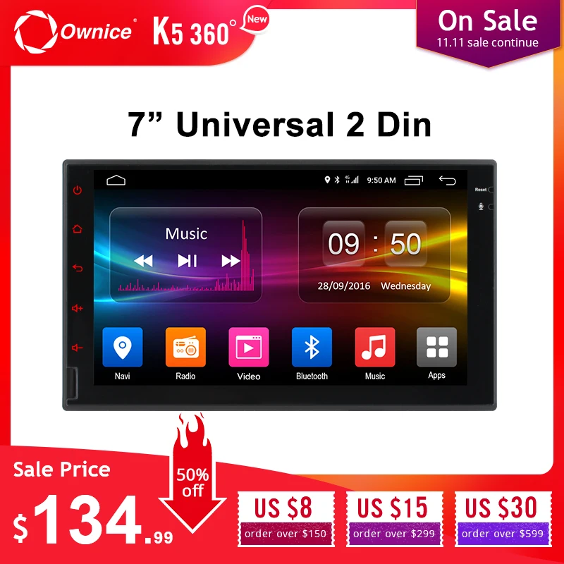  Ownice K1 K2 K3 Octa 8 Core Android 2G RAM 32GB ROM Support 4G LTE SIM Network Car GPS 2 din Univer