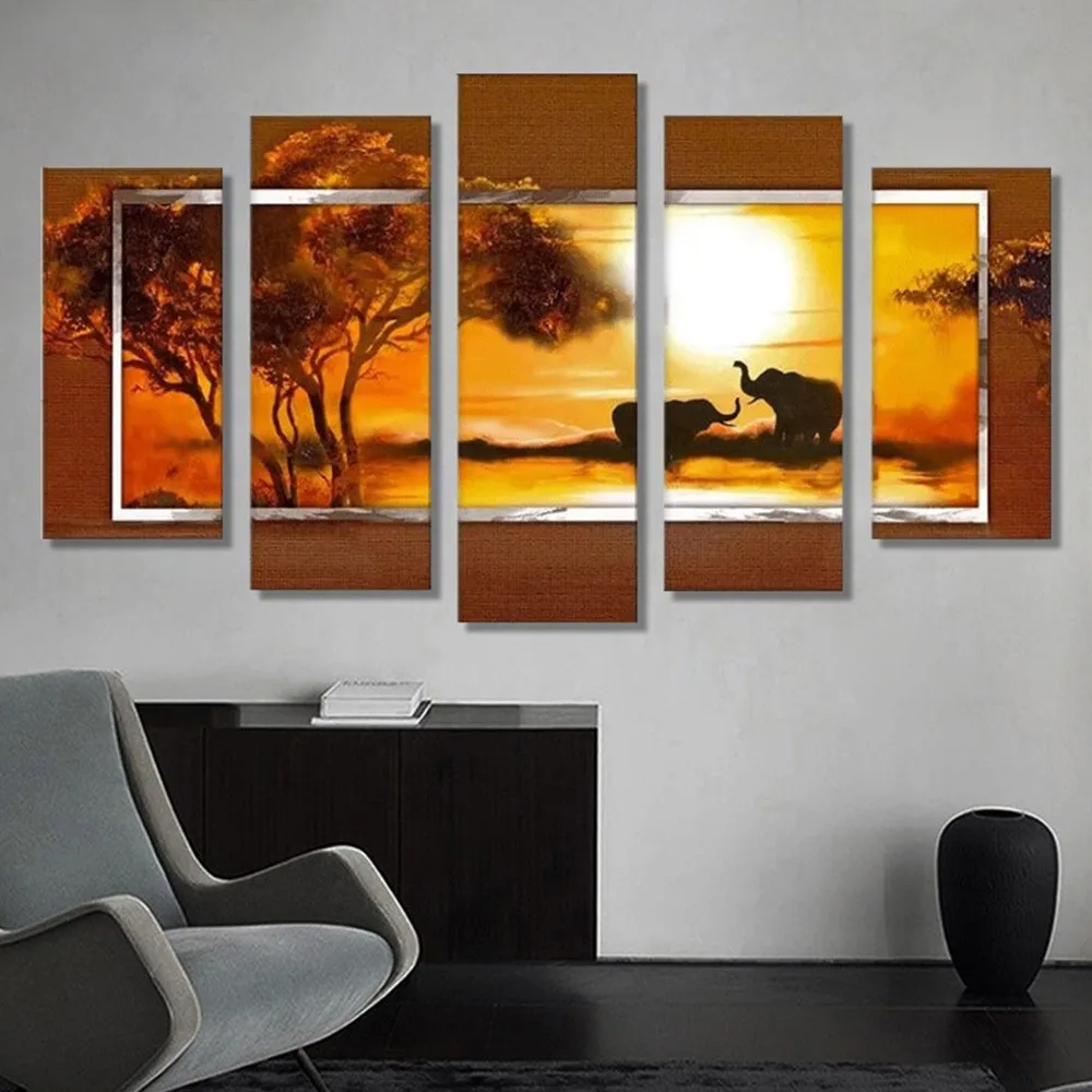 

Bedroom Cross Stitch Diamond Painting Creative DIY Five Together Landscape Diamond Painting Home Decoration