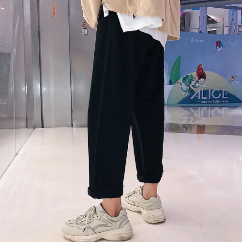 

Home-feeding Figure #2018 Autumn And Winter Aberdeen Workwear Loose-Fit Trend Capri Pants Students Casual Versitile