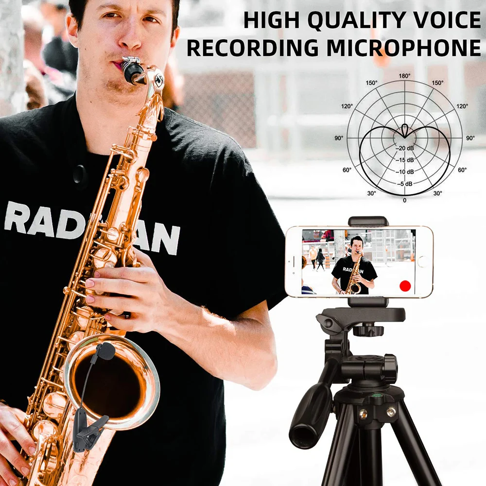 Kopen Uhf Saxofoon Microfoon Draadloze Microfoon Systeem Clip Op Muziekinstrumenten Voor Saxofoon Trompet Sax Hoorn Tuba Fluit Klarinet Pijp