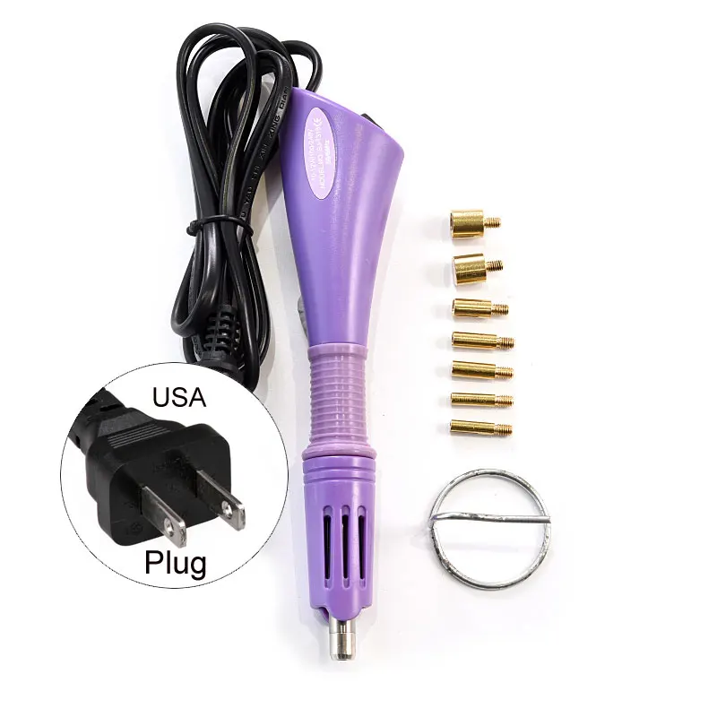 Fast Heated !!! Conversion Plug Purple 7 Tips 5 Seconds Hot Fix Applicator Iron-on Wand Heat-fix Tool стразы Accessories B1979 