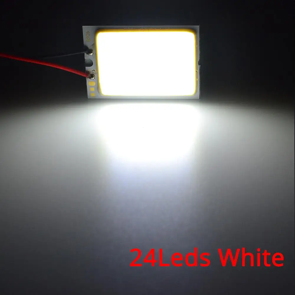 T10 W5W Auto Interior Reading 24SMD 36SMD 48SMD cob Dome Festoon Brake License Panel Door Led Trunk Lamp Clearance Car Light 12v