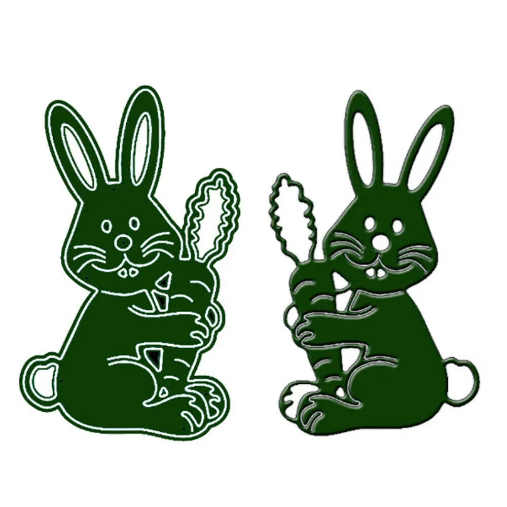 Металлические Вырубные штампы в форме кролика Пасхальный Скрапбукинг альбом поздравительная открытка изготовление