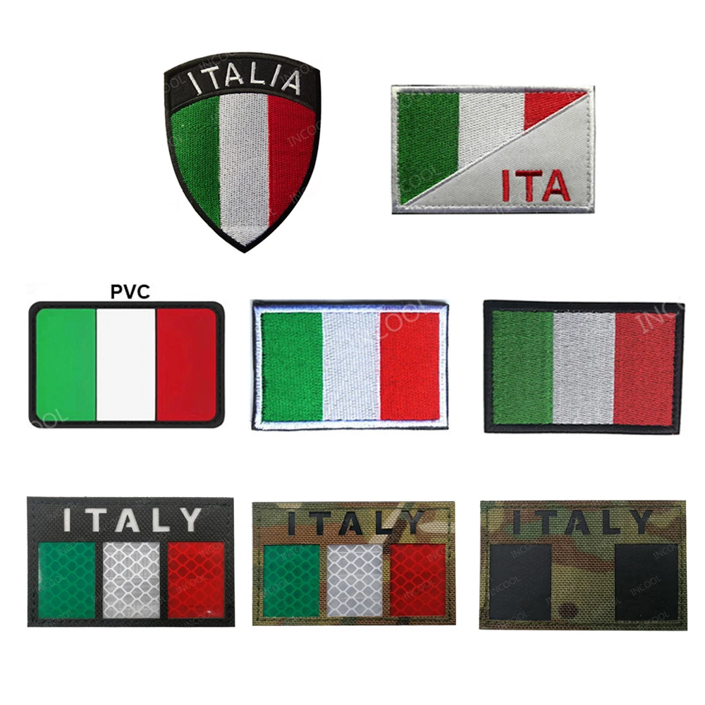 Flag patch embroidered iron sew badge backpack italy italia biker 