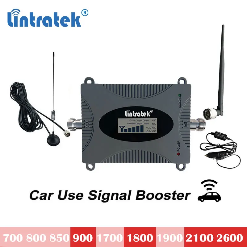 

Lintratek car use cellular booster 2600mhz 4g 1800 mobile signal repeater gsm 900 lte 1800mhz 2600 umts 3g 2100 4g amplifier s4