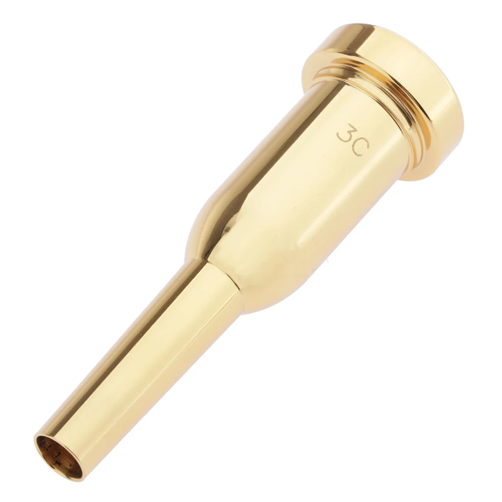 Trumpet Mouthpiece 3C Replacement Musical Instruments Accessories, Gold Plate, Heavy Type