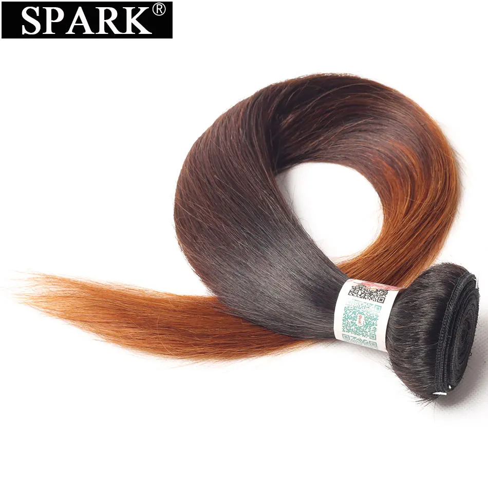 Spark Ombre 3/4 пучки с закрытием перуанские прямые человеческие волосы пучки с кружевной застежкой Средняя/свободная часть парик из волос Реми