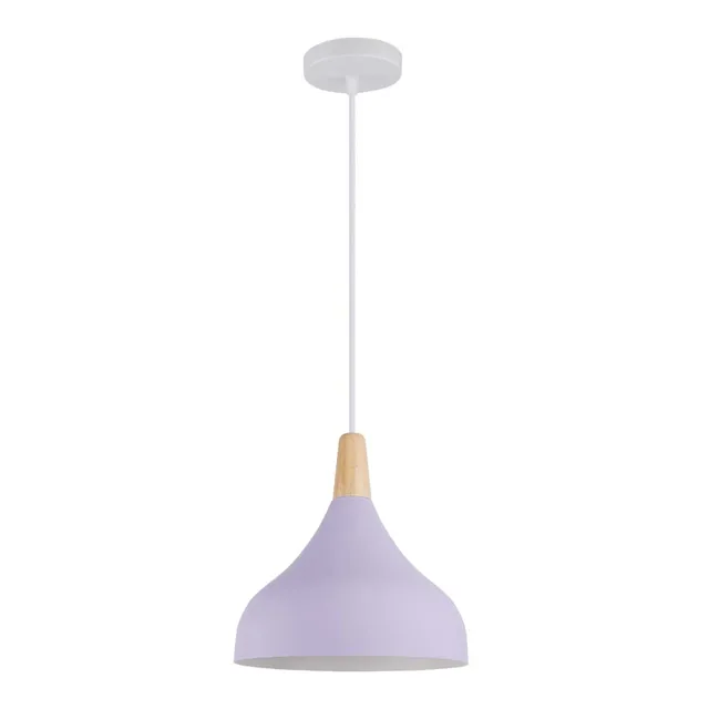 Modern Nordic Simple Wood Pendant Lights LED Hanging Lamp Colorful Aluminum Fixture Kitchen Island Bar Hotel Home Decor E27 Purple