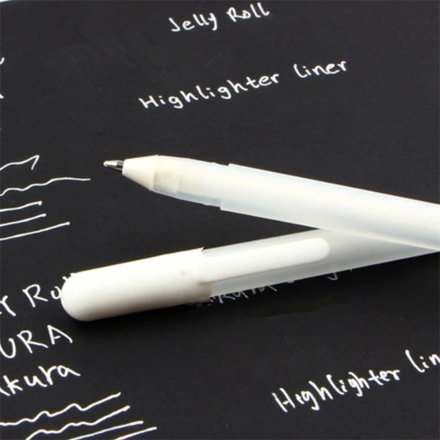 3 Pcs 0.8mm Creative White Ink Gel Pen  Pens Stationery White Ink Pens - 3  Pcs 0.8mm - Aliexpress