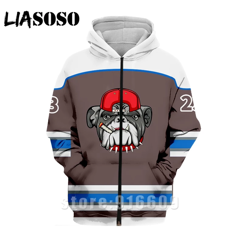 New Design Women Men 3D Print Animal Bulldog Hoodies Cosplay Jacket Sweatshirt Anime Harajuku Hoodie Hip Hop Dog Zipper Hoody (1)